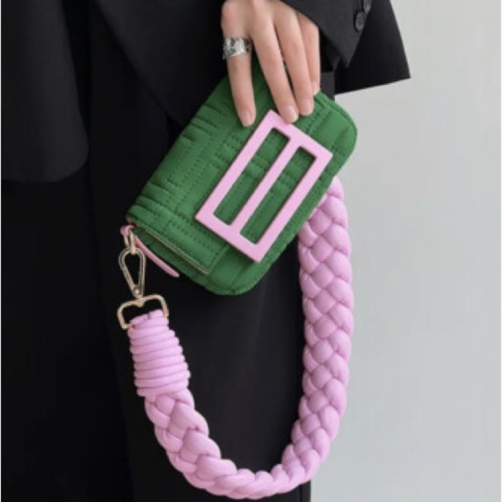 New Small Square buckle bag - Green & Pink